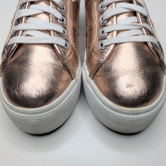 Superga Sneakers Platform Rose Gold Metallic Women's Size 8 - Picture 6 of 10